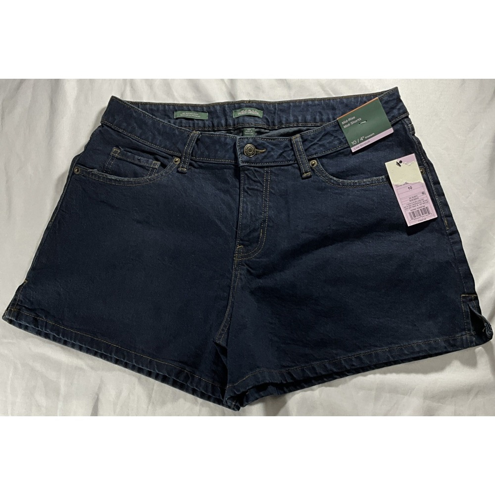 Women's Wild Fable Denim Shorts In A Classic Dark-Wash Blue Size 10, 4" Inseam